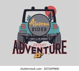 arizona desert ride adventure vector artwork