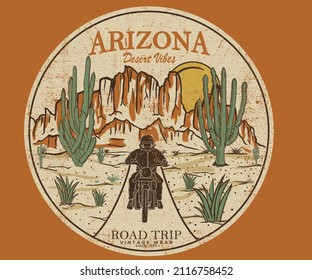 Arizona desert road trip vector artwork for t shirt and others.