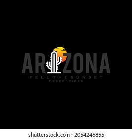 Arizona Desert theme vector artwork for t-shirts prints, posters and other uses.