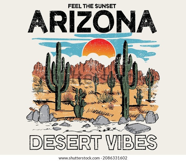 Arizona desert vibes graphic print for fashion\
and others.