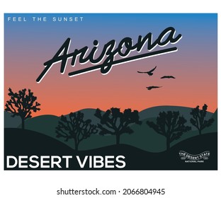 Arizona desert vibes graphic t shirt print design.