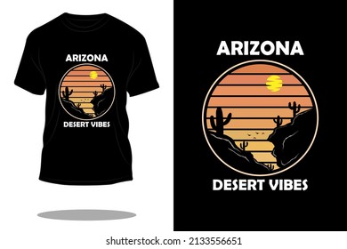 arizona desert vibes retro silhouette t shirt  design