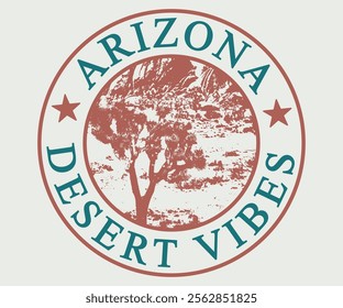 Arizona Desert Vibes theme vector artwork for t-shirt prints, posters, and other uses.