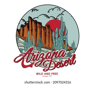 Arizona desert vibes vector design for prints, batch, fashion, apparel, poster, and other uses.