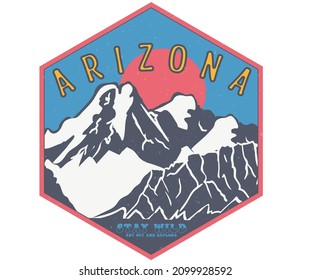 Arizona desert wild vector graphic print design for t shirt print, poster, sticker, background and other uses.