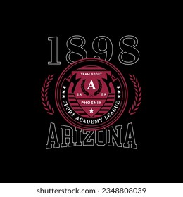 Arizona design for t-shirt. Football tee shirt print. Typography graphics for sportswear and apparel. Vector illustration.