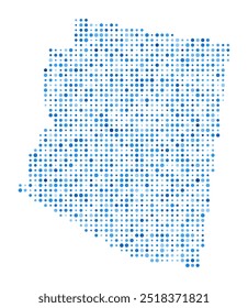 Arizona Dot Map. Us State Digital Style Shape. Arizona vector image. Us State shape blue circular dots. Stylish vector illustration.