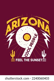 arizona feel the sunset,cool people,t-shirt design fashion vector