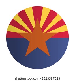 Arizona flag badge. Coutry identity circle