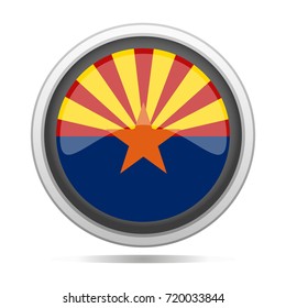 Arizona Flag Button Round Vector Art Design