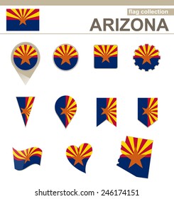 Arizona Flag Collection, USA State, 12 versions