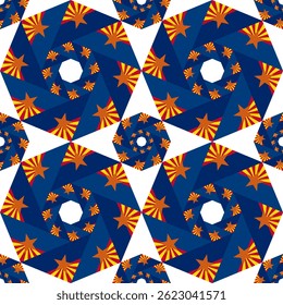 arizona flag octagon pattern. geometric background for decoration. vector illustration