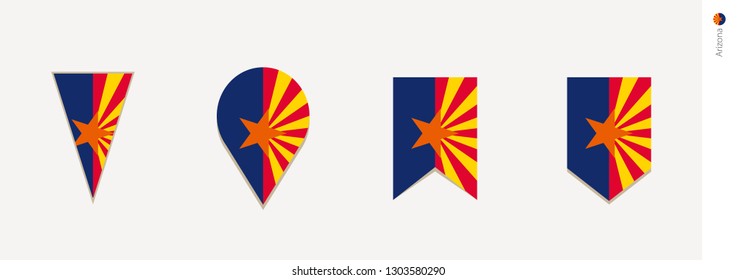 Arizona flag in vertical design, vector illustration.