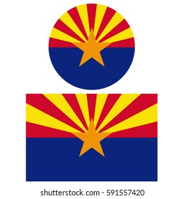 Arizona Flags, Vector Illustration.