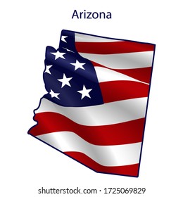 Arizona full of American flag waving in the wind