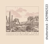 Arizona the grand canyon crate, desert vibes, Desert vibes graphic print for fashion and others.