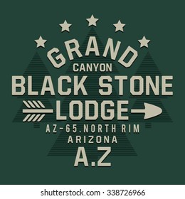 Arizona grand canyon  nature typography, t-shirt graphics, vectors