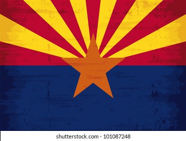 Arizona grunge flag. Arizona flag with a texture