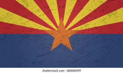 Arizona grunge style flag. Vector EPS10