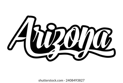 Arizona hand lettering design calligraphy vector, Arizona text vector trendy typography design