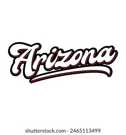 Arizona hand made script font. Vector Arizona text typography design for tshirt hoodie baseball cap jacket and other uses vector