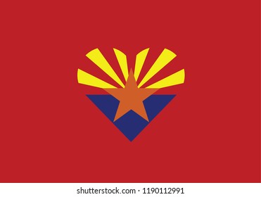 Arizona heart shape love symbol national flag country emblem