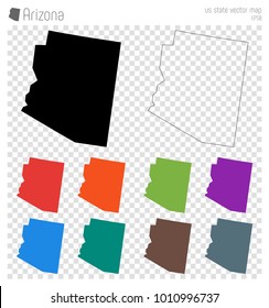 Arizona high detailed map. Isolated black US state outline. Vector illustration.