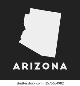 Arizona icon. Us state map on dark background. Stylish Arizona map with us state name. Vector illustration.