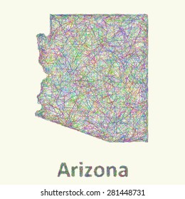Arizona line art map