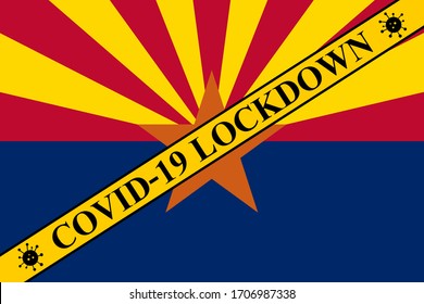 bloqueo de arizona para prevenir la propagación o el brote de coronavirus. covid-19 arizona como precaución para bloquear la infección por virus.