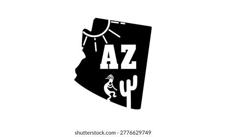arizona logo, black isolated vector silhouette