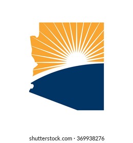 Arizona Logo Map Vector.