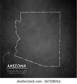 Arizona map blackboard chalkboard vector