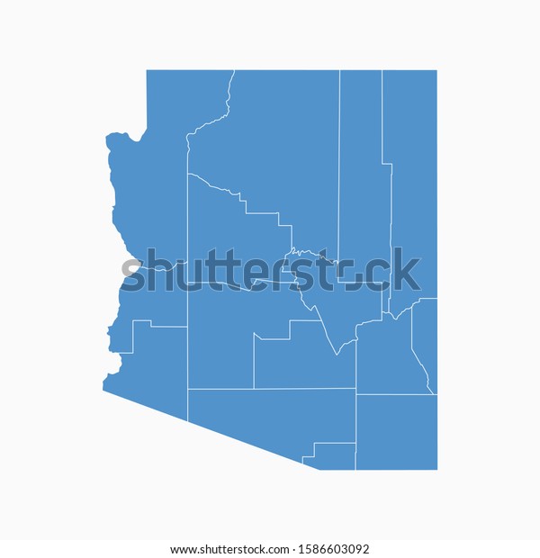 Arizona Map Blue Color Usa State Stock Vector (Royalty Free) 1586603092 ...