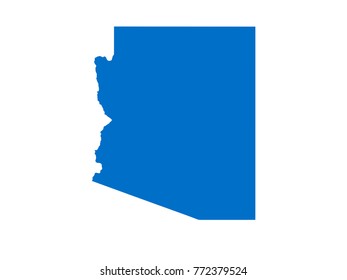 Arizona map Blue vector isolated on white background Vector EPS10