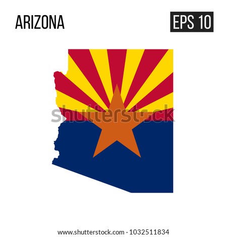 Arizona map border with flag vector EPS10
