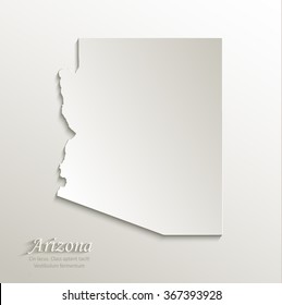 Arizona map card paper 3D natural vector
