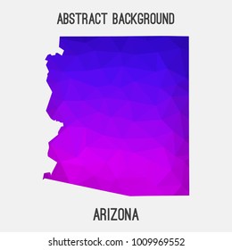 Arizona map in geometric polygonal,mosaic style.Abstract tessellation,modern design background,low poly. Vector illustration.