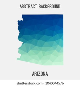 Arizona map in geometric polygonal,mosaic style.Abstract tessellation,modern design background,low poly. Geometric cover, mockup. Vector illustration.