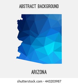 Arizona map in geometric polygonal,mosaic style.Abstract tessellation,modern design background. Vector illustration EPS8