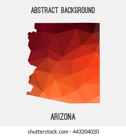 Arizona map in geometric polygonal,mosaic style.Abstract tessellation,modern design background. Vector illustration EPS8