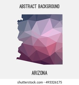 Arizona map in geometric polygonal,mosaic style.Abstract tessellation,modern design background,low poly. Vector illustration.