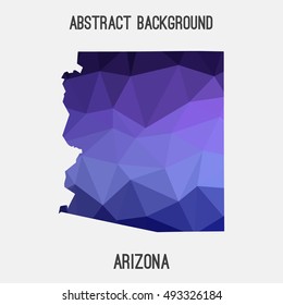 Arizona map in geometric polygonal,mosaic style.Abstract tessellation,modern design background,low poly. Vector illustration.