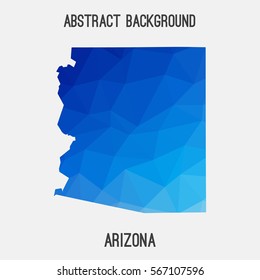 Arizona map in geometric polygonal,mosaic style.Abstract tessellation,modern design background. Vector illustration EPS8