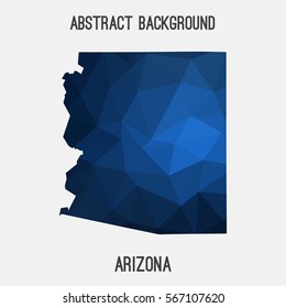 Arizona map in geometric polygonal,mosaic style.Abstract tessellation,modern design background. Vector illustration EPS8