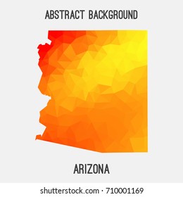 Arizona map in geometric polygonal,mosaic style.Abstract tessellation,modern design background,low poly. Vector illustration.