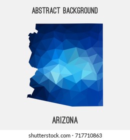 Arizona map in geometric polygonal,mosaic style.Abstract tessellation,modern design background,low poly. Vector illustration.