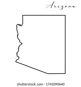 Arizona map high quality vector. American state simple hand made line drawing map