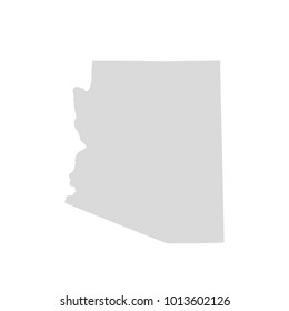 Arizona map isolated on white background silhouette.  Arizona USA state.