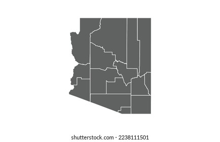 Arizona map isolated on white background.for annual infographics report website layout
